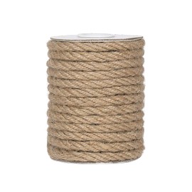 Tenn Well 6mm Jute Rope, 33 Feet Natural Craft Rope Thick Twine Rope for Crafts, Decorating, Gardening, Rope Basket Making, Cat Scratching Post (Brown)