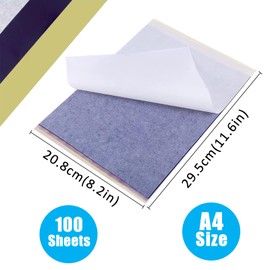 EMALLA 100 Blätter Tattoo Transferpapier Stencil Papier A4 Thermopapier Tattoo Transferzubehör für Thermodrucker Künstler und Anfänger