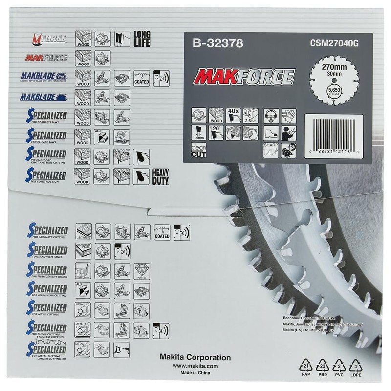 Makita MakForce B-32378 Saw Blade 270 x 30 mm 40