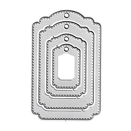 Four Tags Cutting Dies, Banner Hanging Tags Label Layering Die Cuts Metal Embossing Stencils Template Mould for Card Scrapbooking and DIY Craft Album Paper Card Decor