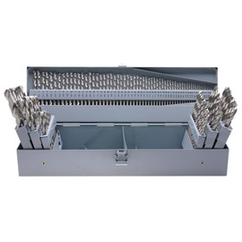 1/16-1/2", A-Z, 1-60 High Speed Steel Brite Drill Set in Metal Case, 115 bits