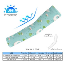 Xmkltbz 1 Pair Cooling Arm Sleeves, Unisex Warmer Spandex Sports Cover Uv Sun Protection for Cycling Golf Running L Print Swan Parent with Water Lily Flowers Green Leaves Pond Seamless