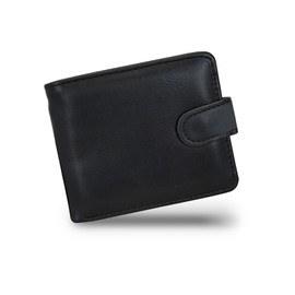 WisePoint Mens Wallet, PU Leather Bifold Wallet Card Wallet for Men, Multi-Functional Credit Card Holder with Multi Slots and Button for Business, Parties, Shopping (black)