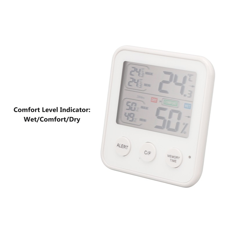 Room Thermometer 3.7in LCD Display High Accuracy Comfort Level Indicator