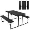 renatone Folding Picnic Table, Black