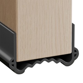 Door Draft Stopper for Bottom of Door - 39" Adjustable Length, Heavy-Duty Weather Stripping Seal with Strong Adhesive, Noise Proof & Energy Saving for Interior/Exterior Doors (Black, M)