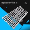 Long Magnetic BST Screwdriver Bits, Akozon 10 Pieces (Slotted +