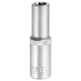 HARFINGTON E-Torx Socket 1/2" Drive E14 External Torx Deep Socket CR-V Steel 6 Point Spline Socket External Torque Star Female Bit Socket for Auto Repairs Home Maintenance DIY Hand-making