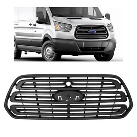KUAFU Front Grill Compatible with 2015-2019 Ford Transit 150 250 350 HD CK4Z-17E810-AA FO1200587 Front Bumper Upper Grille Black
