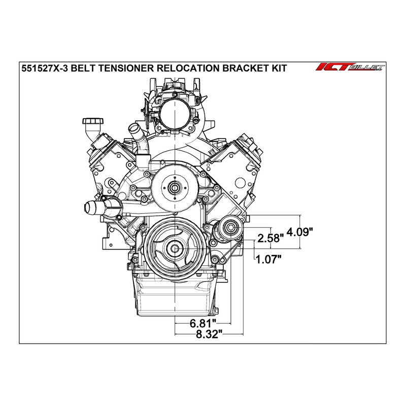 ICT Billet LS - Kit de soporte de reubicación de