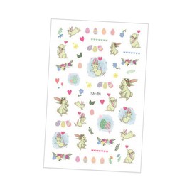 Healeved 5sheets Easter-Themed Nail Stickers of Glow Dark Manicure Decals for Unique Nail Art Decoration