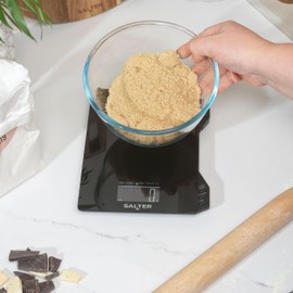 Salter Thermometer & Scale Set - Built-in Timer & Clock, Detachable Thermometer Probe, Aquatronic for Measuring Liquids, Celsius/Fahrenheit, Multiple Measure, LCD Display, Up to 5 kg, SA00617FEU12