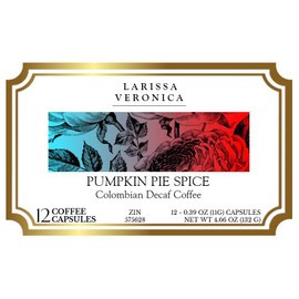 Pumpkin Pie Spice Colombian Decaf Coffee (Single Serve K-Cup Pods) (Gourmet, Naturally Flavored, Whole Coffee Beans) (12 pods, ZIN: 575628) - 3 Pack