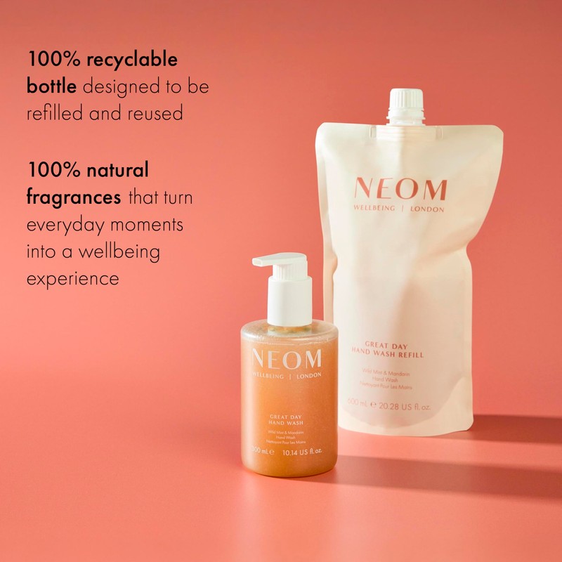 NEOM Great Day Hand Wash Refill, 600ml I Wild Mint