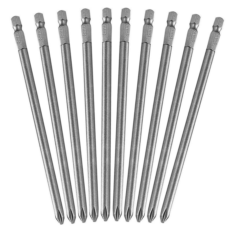 Mesee 10pcs Magnetic Screwdriver Bits Set, S2 Phillips Screwdriver 1/4