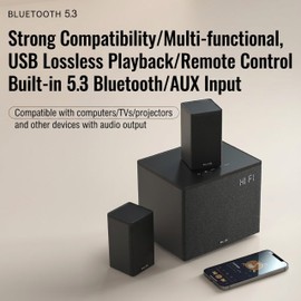 IBALL·BOX 2.1 Computer Speakers with Subwoofer, PC Speakers for Desktop with Deep Bass, Bluetooth USB Optical Gaming Sound System for Monitor and Laptop