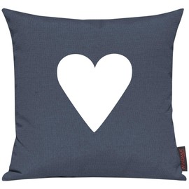 Shirtinstyle Sofakissen, Kissenbezug, Kissenhülle, Karten Motiv Herz, Größe 40 x 40cm, Farbe Blau