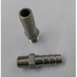 TIB HB025050 2 PACK STAINLESS 304 STEEL HOSE BARB 1/4" NPT PIPE - 1/2" HOSE