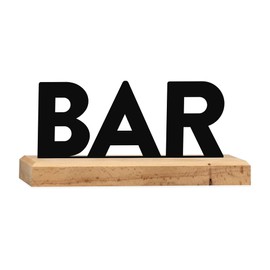 Rerum & Consilium Bar Lettering Made of Wood and Metal, 17.5 x 7.5 cm, High-Quality Bar Decoration, Counter Decoration, Bar Lettering
