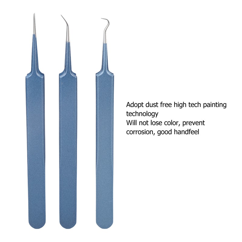 5pcs Blackhead Remover Professional Stainless Blue Acne Needle Tool Set