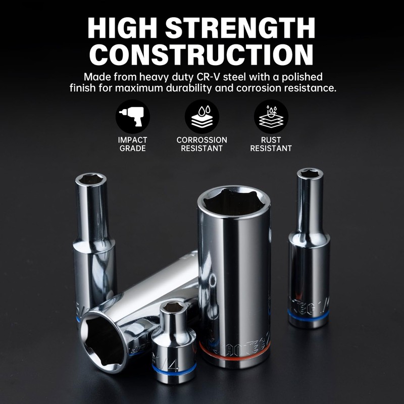 JU JIAN TEC 55-Piece 3/8" Drive Master Impact Socket Set