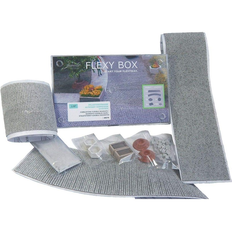 modellbahn-exklusiv Juweela Flexyway 28275 Start Box Cobblestone Old Town Cobblestone