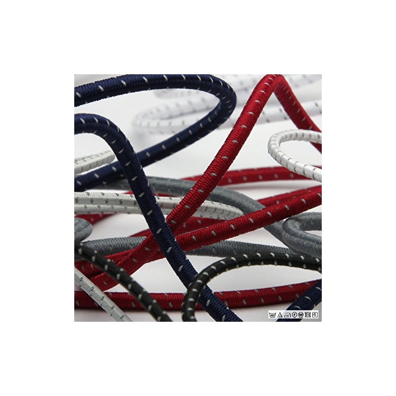 FUJIYAMA RIBBON Retroreflective Stretch Cord, 0.1 inch (3 mm), Gray,