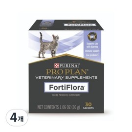 Purina Pro Plan Fortiflora cat lactic acid bacteria 30 packets, 30 servings, intestinal health lactic acid bacteria, 4 pcs / 퓨리나 프로플랜 포티플로라 고양이 유산균 30포, 30회분, 장건강유산균, 4개
