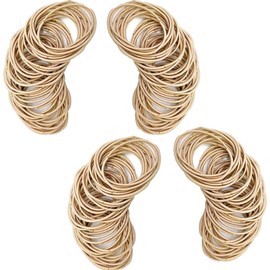 100 Pcs Small Hair Bands, 2mm Small Thin Elastic Hair Ties Seamless Ponytail Braids Holders,Bulk Hair Ties No Metal Gentle Elastics for Women Men Girls Kids (Beige)