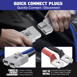 EXTRESPO 2/0 Gauge 30 FT Heavy Duty Jumper Cables, 1500Amp Quick Connect Booster Cables for 12V & 24V Cars, SUVs and Trucks, Kit with Carry Case, Gloves, Brushes