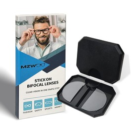 MZWOTO 1 Pack Stick On Bifocals for Sunglasses, Invisible, Reusable Magnifying Adhesive Readers for All Glasses, No Water Needed, +300