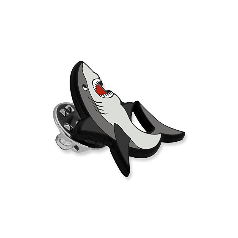 PinMart's Shark Ocean Animal Enamel Lapel Pin – 1 Piece