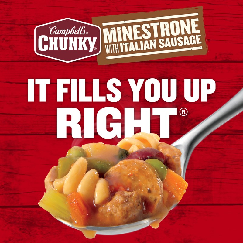 Campbell’s Chunky Soup, Minestrone with Italian Sausage Soup, 18.8 Oz