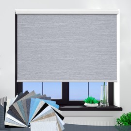 Kerxwerd Motorized Blinds with Remote Blackout Motorized Roller Shades for Window Customized Fabric Samples Multi Color Available