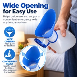 Portable Urinal Bottle for Women – 1000mL Travel Urine Container for Camping, Car Trips & Outdoor Emergencies