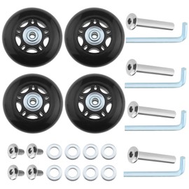 SG Store 2 Sets 70 x 24 mm Luggage Wheels with Spanner Axles Suitcase Replacement Wheels Trolley Suitcase Wheels Rubber Castors Repair Tool Set