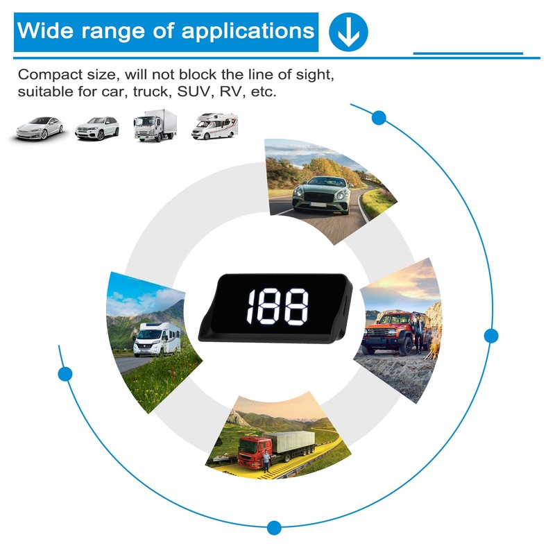 Car Headup Display Windshield Projection Heads Up Display LED Digital