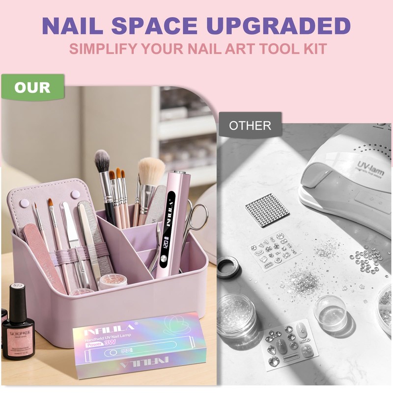NXJ INFILILA Multi-Functional Handheld UV Light for Gel Nails with