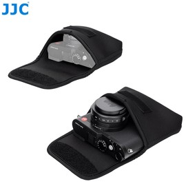 JJC Neoprene Compact Camera Pouch Bag with Velcro Closure for Leica Sofort 2, D-Lux7 D-Lux8 Camera - Black
