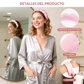 TXG Diademas para Cabello Mujer, Juego de 7 Diadezmas y Muñequeras de Spa, Muñequeras Skincare para Ducharse, Diadema de Maquillaje, Lavarse, Desmaqui