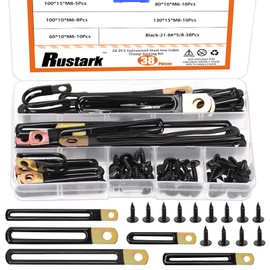 Rustark 76Pcs 5 Sizes Vinyl Coated Line Cable Clamps Assortment Kit with Screws Galvanized Wire Clamps Black Cable Clamp Cushioned Insulated Clamp for Wiring Tubes Cord Installation
