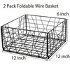TOPZEA 2 Pack Black Metal Food Storage Basket for Pantry