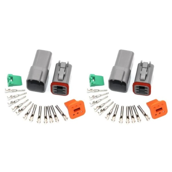2pc 6 Pin Fits Deutsch Dt Series Multi Plug Waterproof