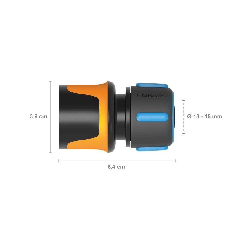 Fiskars Hose Connection, SoftGrip Contact Points, Universal Size, Diameter 1.3-1.5