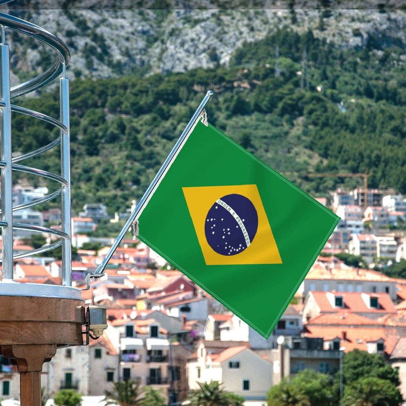 2×3 FT Brazil Flag,Medium 60×90 CM Brazilian Outdoor Banner,100D Decor,Doube