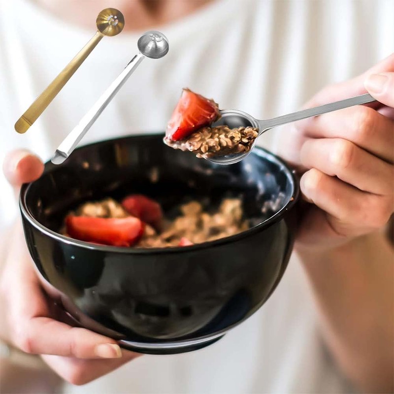 Generic 2 Pack Long Handle Slotted Spoon, Stainless Steel, Olive