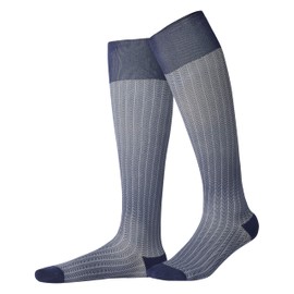 ITEM m6 - Knee Socks with Compression for Women, Premium, Beautiful Calves & Elegant Appearance, Herringbone, navy
