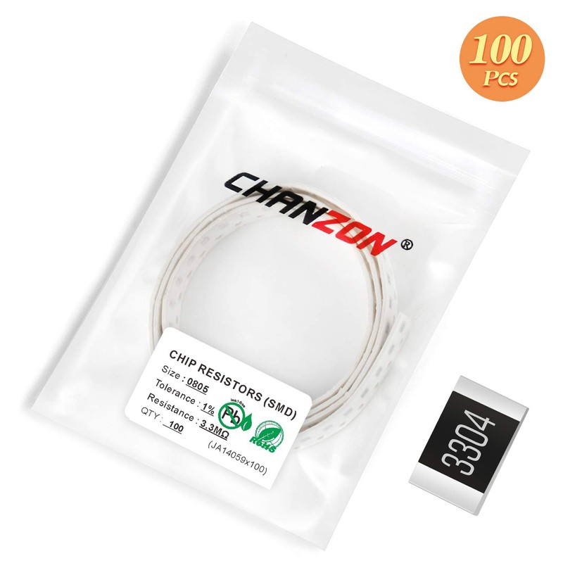 Chanzon 100pcs 0805 SMD Resistor 3.3M Ω ohm 3m3 1/8W