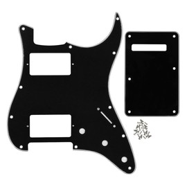 FLEOR 2 Humbucker Cut Pickguard HH ST Guard und Tremolo Federrückplatte für American Standard ST Gitarre, 3-lagig, schwarz/weiß/schwarz