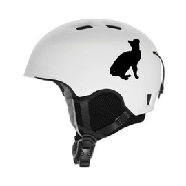 Cat Silhouette Sticker Decal Notebook Car Laptop 5" x 3" (Black)